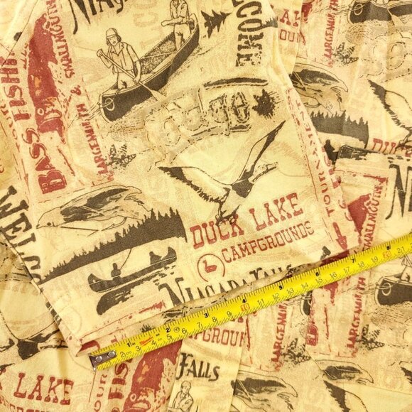 Woolrich Niagara Falls Bass Fishing All Over Print Campground Shirt Men Large - Picture 11 of 12